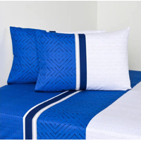 Genérico - Sabanas Cannon 2 Plazas 144 Hilos Diseño Daloa Color Alba