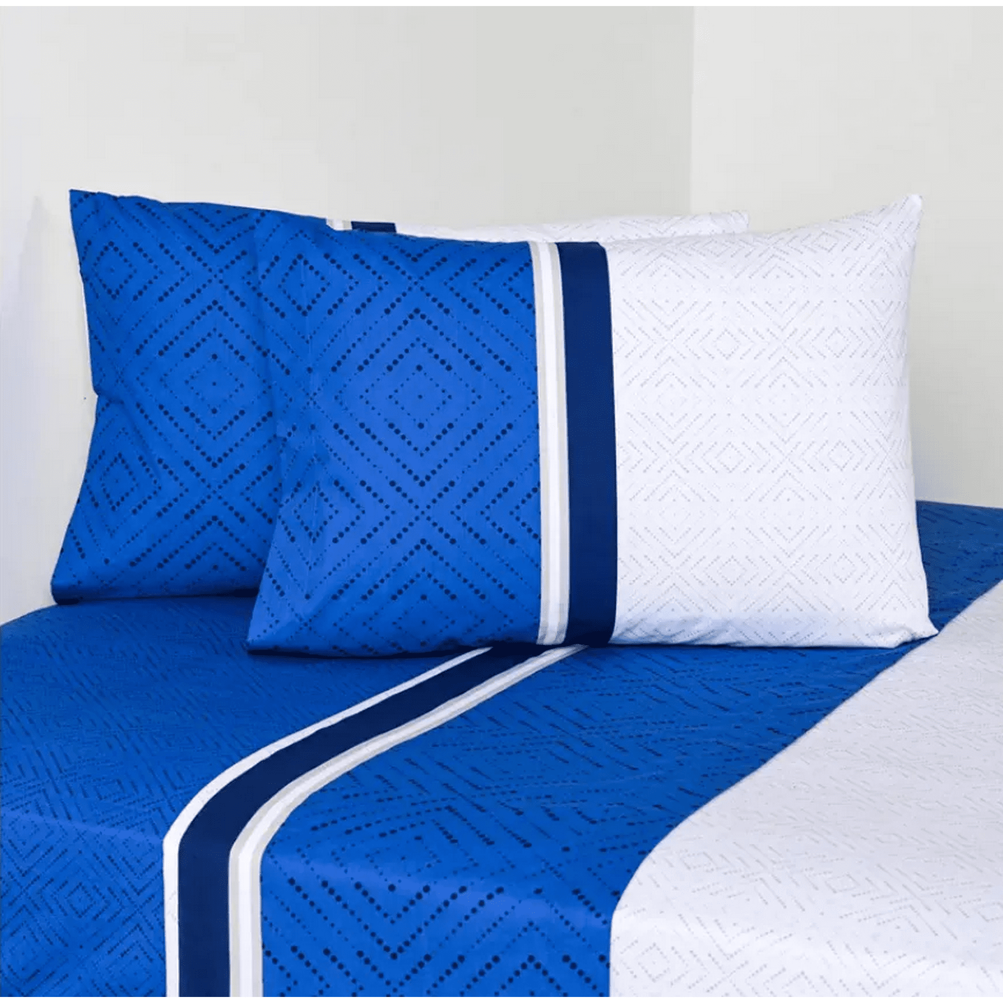 Genérico - Sabanas Cannon 2 Plazas 144 Hilos Diseño Daloa Color Alba