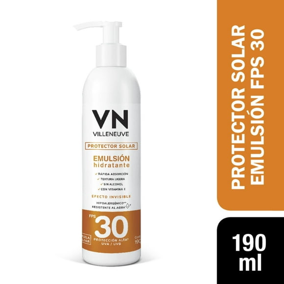 Protector solar Villeneuve emulsión f30, 190 ml
