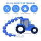 thumbnail image 3 of Set de juguetes mordederos de silicona grado alimenticio Cuebo, tractor azul, 3 of 6