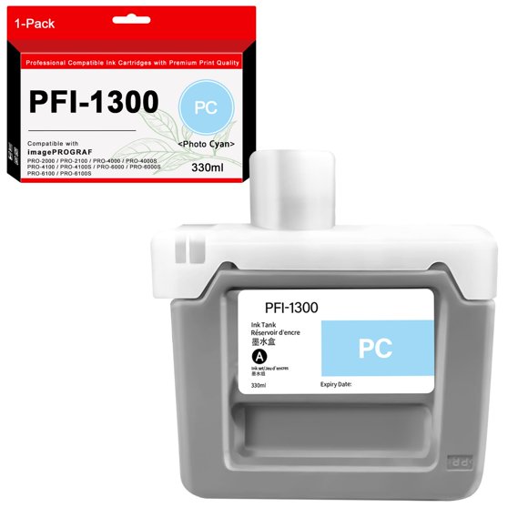 Cartucho de tinta AOTMENDI PFI-1300PC 330 ml Cian fotográfico