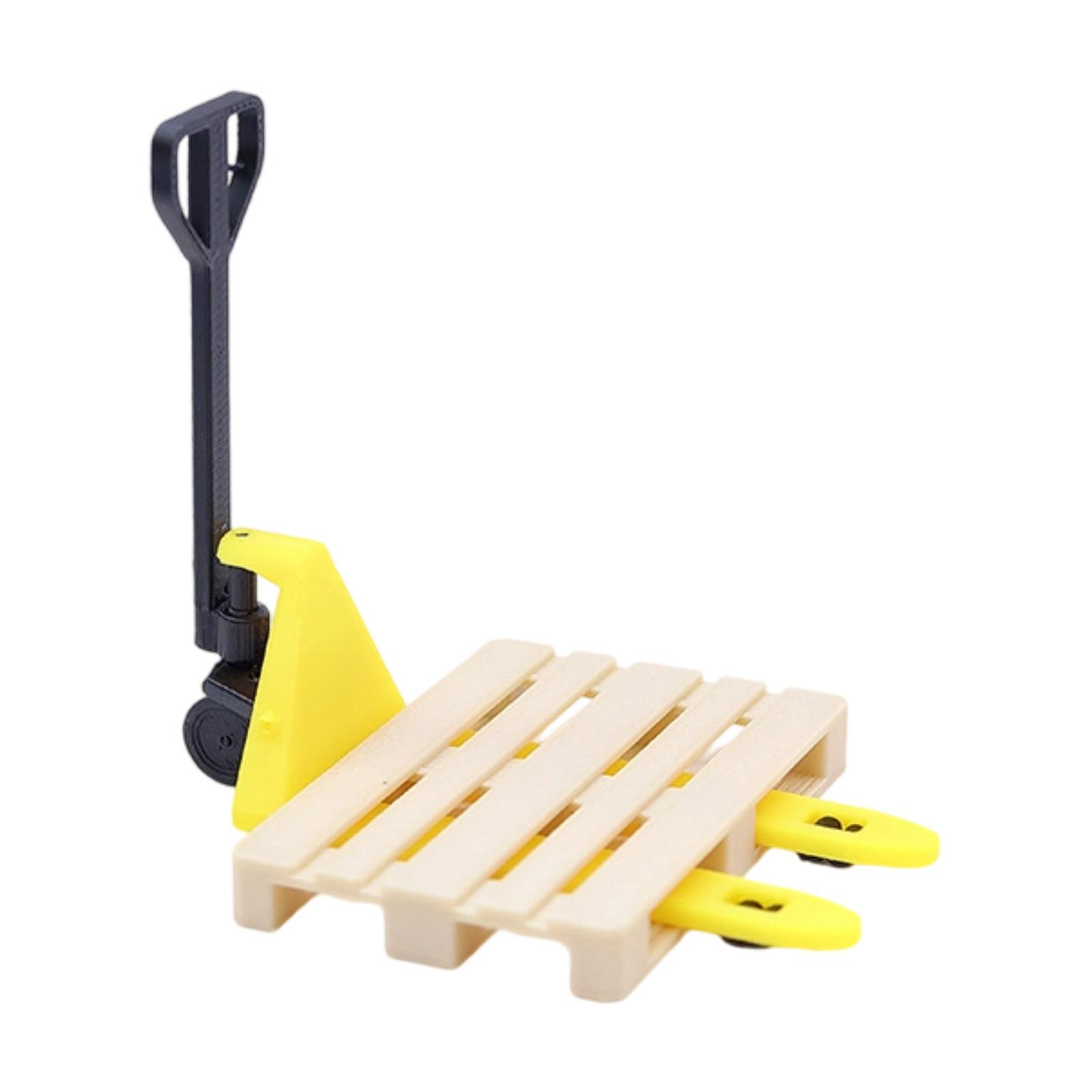 Magideal - Montacargas Y Palé En Miniatura Para Casa De Muñecas A Escala 1:12, Juguetes Educativos, Modelo De Vehículo De Ingeniería, Juguete De Tráfico En