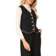 thumbnail image 4 of INSPIRE CHIC Chaleco de Blazer de Tweed sin Mangas para Mujer con Botones Abajo Cuello en V Casual de Negocios Chaleco XL Negro, 4 of 5