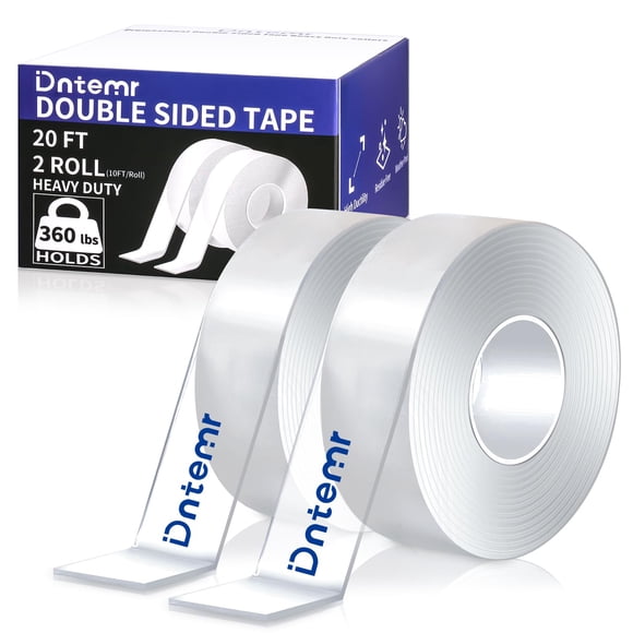 Cinta adhesiva Dntemr de doble cara, resistente, 6 m, transparente