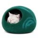 thumbnail image 1 of Cueva para Gato MEOWFIA de Lana Merino Talla Mediana Verde Esmeralda, 1 of 7