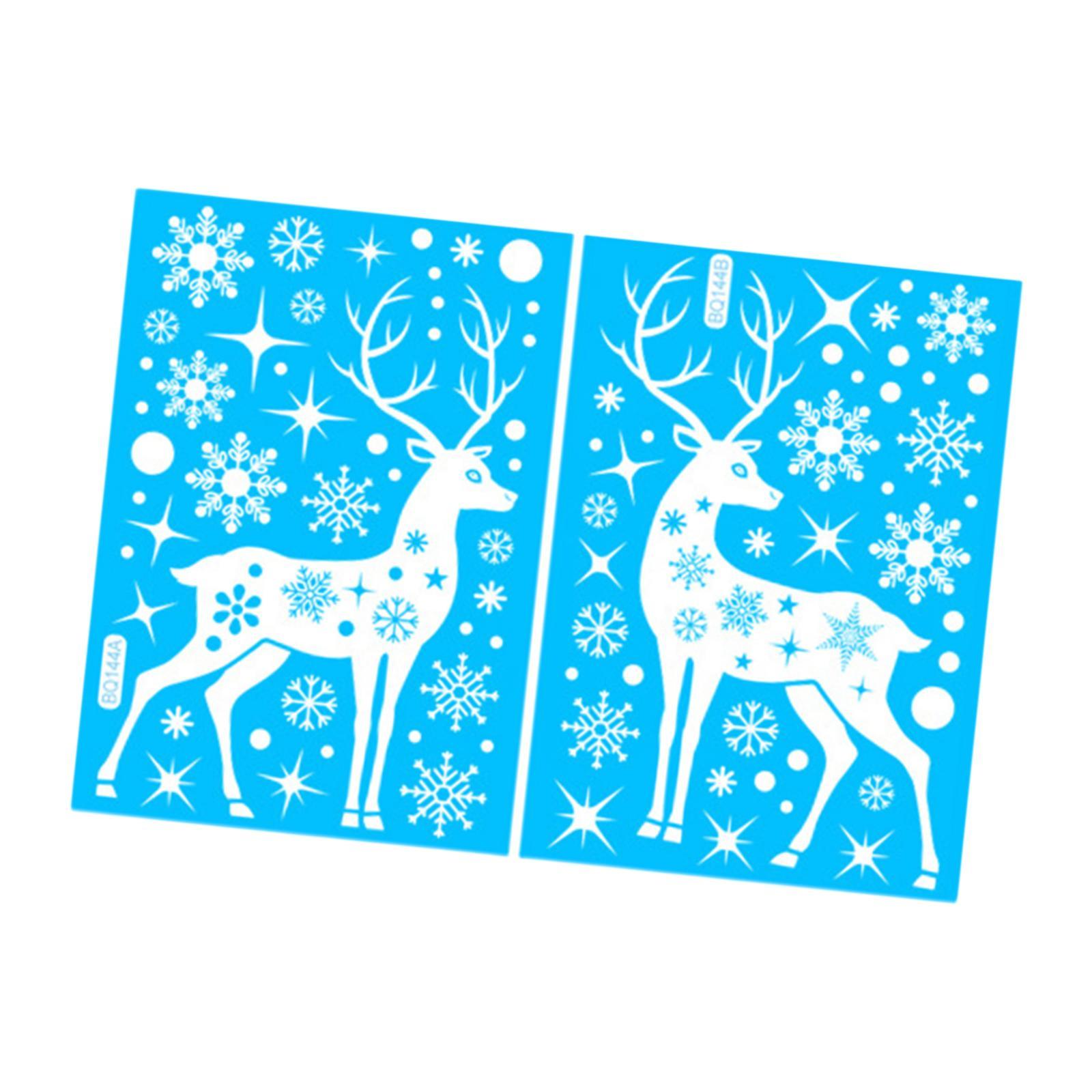 Magideal - 2 Pegatinas Navideñas Para Ventana, Decoración Navideña, Copos De Nieve, Fácil De Instalar, Adhesivos Estáticos De Pvc Para Decoración Navideña Para E