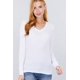 thumbnail image 1 of Saronite Camiseta Térmica Básica de Algodón Acanalado, de Manga Larga y Cuello en V, Color Blanco (para Mujer), 1 of 4