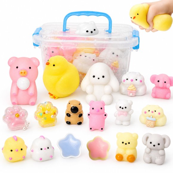 Juguetes Blanditos AWNOGKUE Pack de 18 piezas - Set Kawaii para fidget