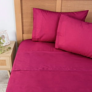 Mashini - Sábana 144 H Colores Lisos S.King Fucsia
