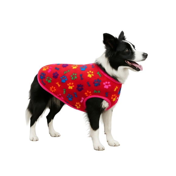 Capa Polar Perro 4XL 62 cm Abrigo Invierno Border rojo 4XL