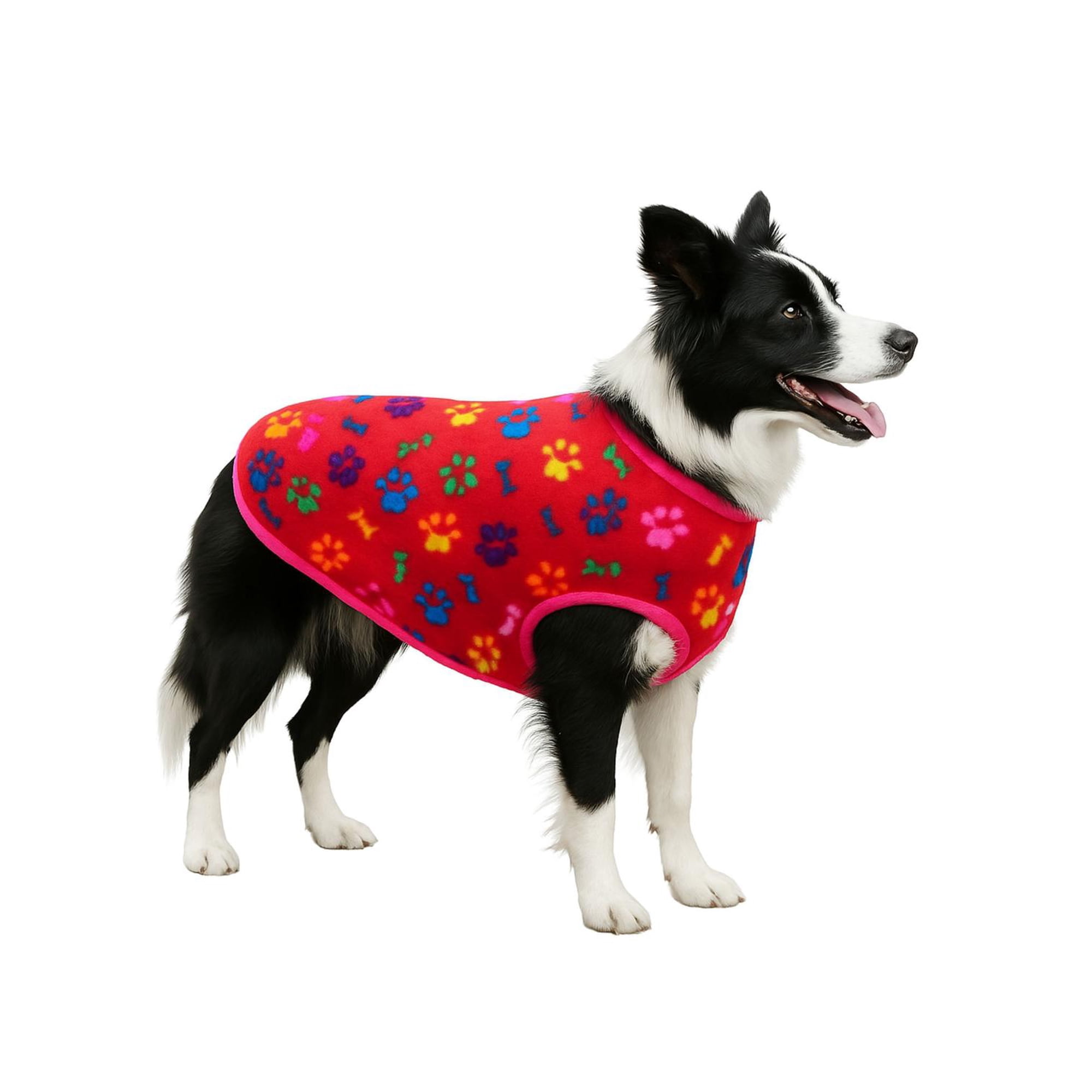 Capa Polar Perro 4XL 62 cm Abrigo Invierno Border rojo 4XL