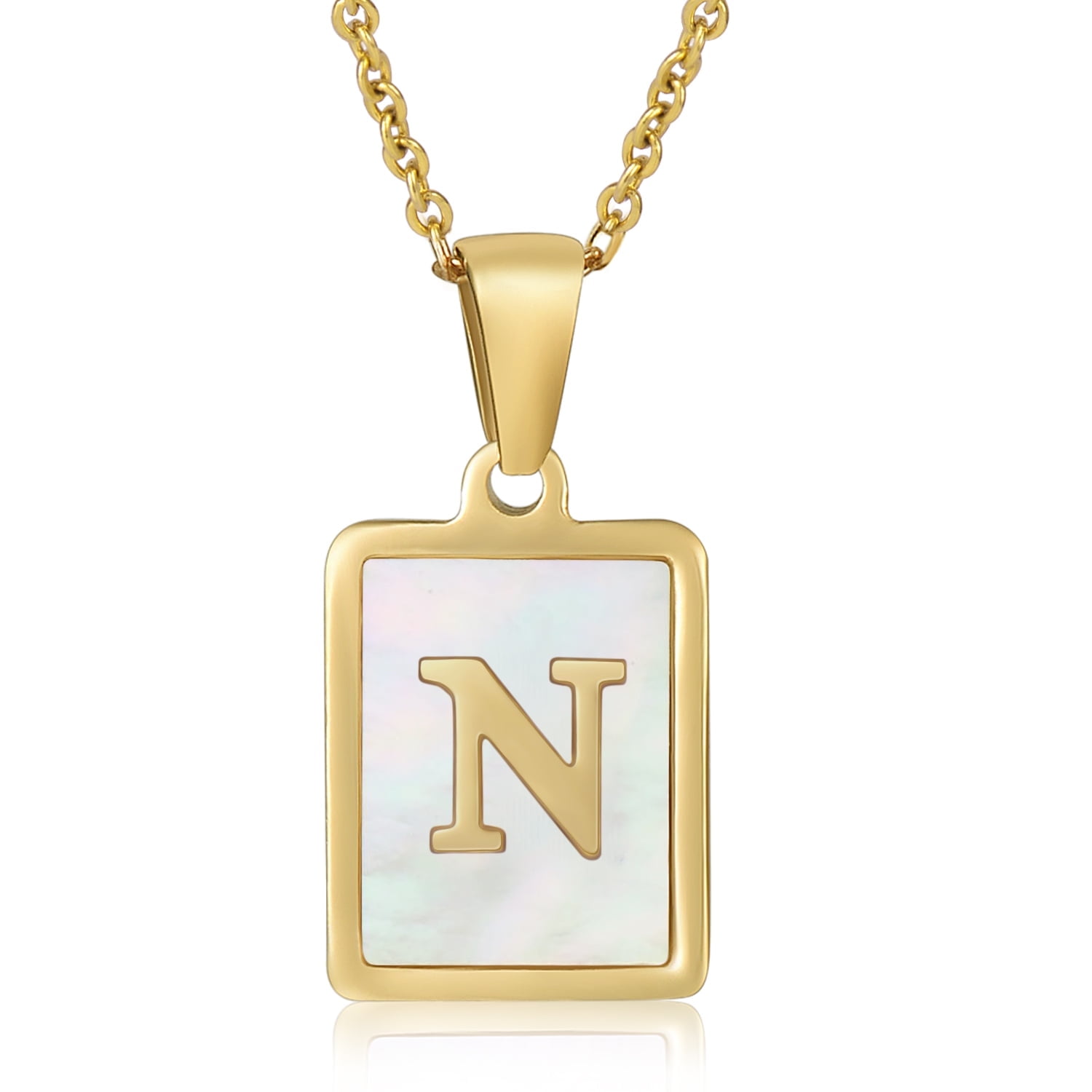 Collar Heshpaws Shell Initial Necklace 18 In Dorado