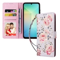 Foxdock Funda Tipo Cartera Floral Para Iphone 17 Pro Max ,Funda Con Tapa De Cuero Pu, Protección Antigolpes Con Ranuras Para Tarjetas Y Soporte