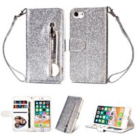 Foxdock - Funda Para Elegante Funda Iphone 7/Iphone 8 Glitter Con Cremallera-Ideal Para El Uso Diario