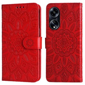 Funda Tipo Cartera Foxdock Para Oppo A98 , Diseño Girasol En Relieve, Cuero Pu, Cierre Magnético, Soporte Y Tarjetero