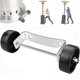 thumbnail image 2 of Kit Universal De Ruedas De Calentador De Patio Soporte De Plata De Acero Inoxidable + Ruedas Negras Reemplazo De Ruedas De Calentador De Gas Fácil De Mover, 2 of 3