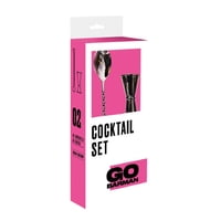 Go Barman - Cocktail Set - Cucharilla + Medidor Japonés Negro