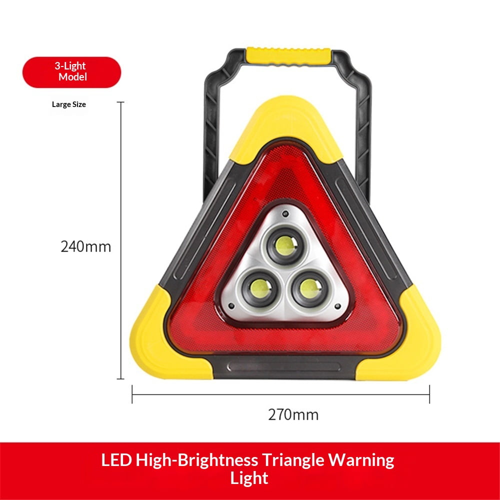 Xusx111 - Señal De Parada De Advertencia De Triángulo Led Rojo, Triángulo De Advertencia De Dioche De Luz De Seguridad De Emergencia De Avería De Coche Multifunción, Señal De Advertencia De Triángulo