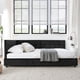 thumbnail image 3 of Full Size Upholstered Tufted Bed Frame, Sofa Bed Frame with Comfortable Backrest and Armrests, Full Size Bed for Bedroom, Living Room,Velvet, Black(80.5''*59''*30.5''), 3 of 3
