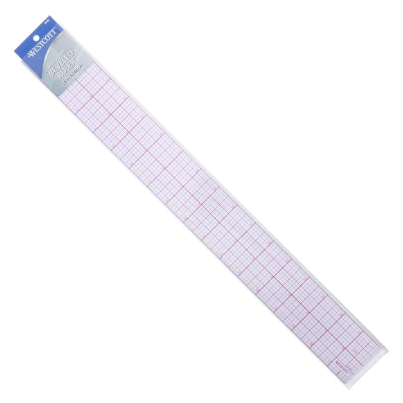 Ruler Westcott B-85, 18 pulgadas, octavo gráfico, biselado, transparente