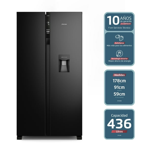 Refrigerador Fensa 436L No Frost Side By Side SFX440B Negro | Lider