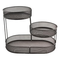 Bothyi - Bandeja De Exhibición De Cesta De Frutas De 3 Niveles, Soporte Para Pasteles Para Fiestas En El Hogar, Acción De Gracias, Negro