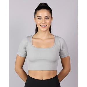 Flix Spa - Top Camiseta Deportiva Mujer Manga Corta Acanalado