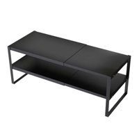 Magideal - Soporte Para De Ordenador, Estante De Escritorio Versátil, Elevador Portátil De Hierro Resistente, Organizador De Escritorio, Estante Para 2 Niveles Negro