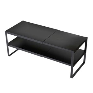 Magideal - Soporte Para De Ordenador, Estante De Escritorio Versátil, Elevador Portátil De Hierro Resistente, Organizador De Escritorio, Estante Para 2 Niveles Negro