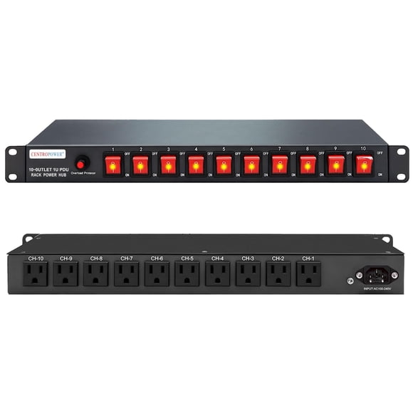 Regleta de alimentación para montaje en rack CENTROPOWER 10 NEMA 5-15R