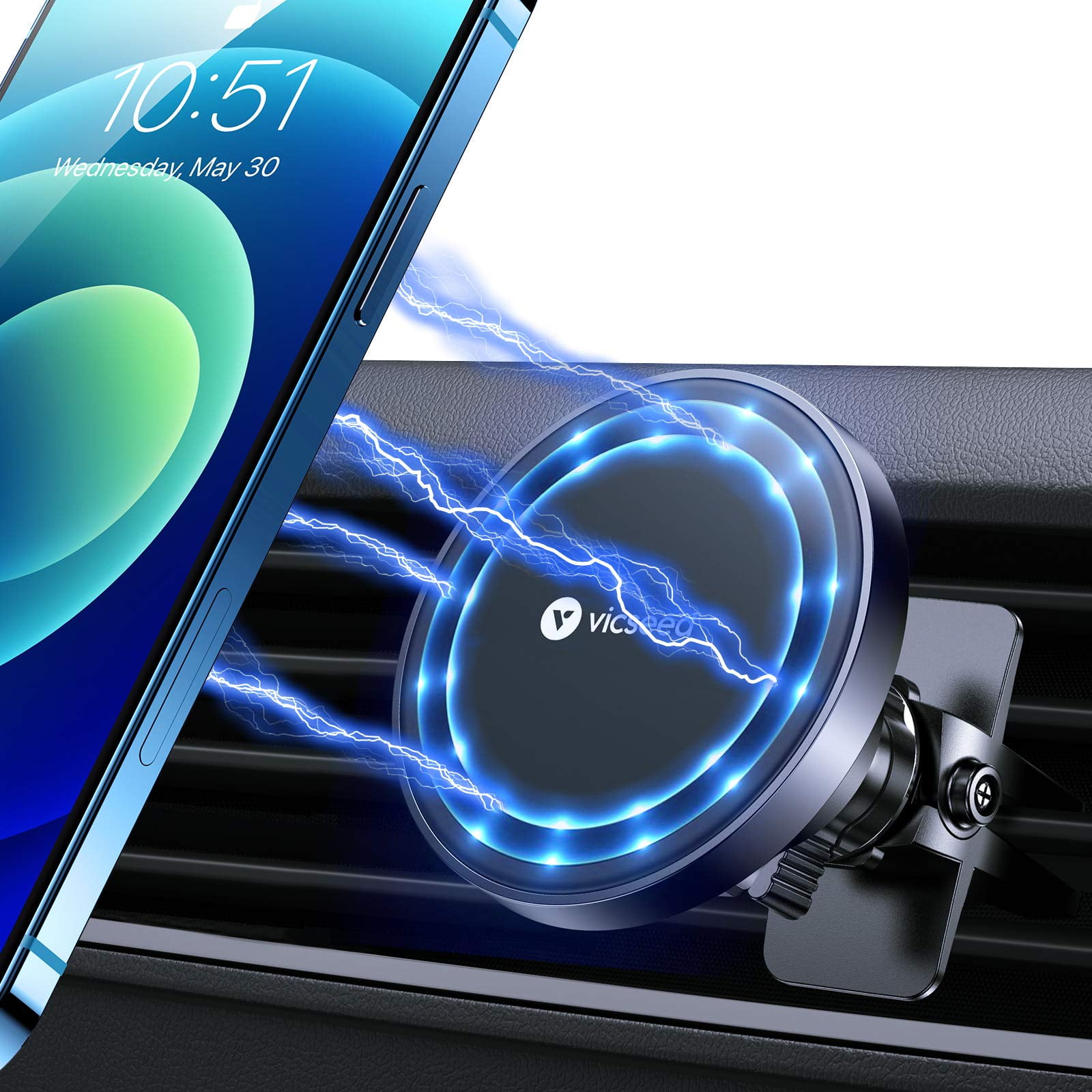 Soporte De Coche Vicseed Para Soporte Magnético Magsafe Para Teléfono Iphone