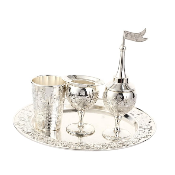 Juego de vino vintage creativo con copas de vino y bandeja, vasos para bebidas, artesanías, decoración ligera y lujosa para el hogar en estilo retro p