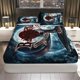 thumbnail image 1 of Fantasy Night Warrior Fitted Sheet Set Coreless, Halloween Theme, Moonlit Sword Design, Soft Breathable Polyester, All-season Use, 1 of 1