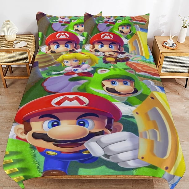 Mari-o Mar-io Mari-o Mar-io Bedding Set Sheet Set for Kids Adults,All Season Lightweight