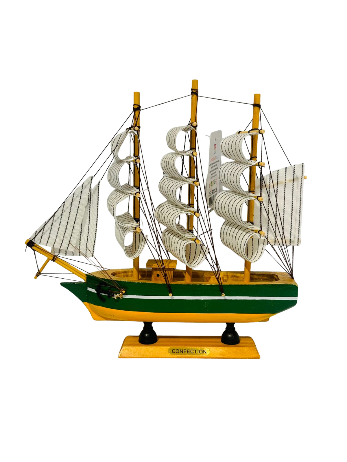 Decostilo - Adorno: Barco Velero De Madera 23Cm