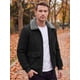 thumbnail image 4 of INSPIRE CHIC Abrigo de Invierno para Hombre con Cremallera, Bolsillos Laterales, Forro de Felpa Engrosado, Chaqueta de Pana, Talla S, Negro, 4 of 6