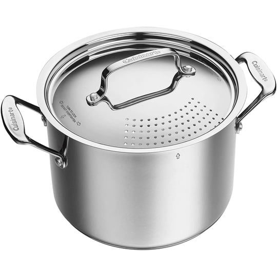 Cuisinart - Olla Para Pasta 766s 22 De Acero Inoxidable 6 Litros Con Tapa Coladora