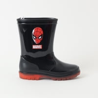 Bota De Agua Con Luces Y Chiporro Niño Spiderman Negro Marvel