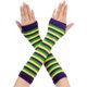 thumbnail image 1 of Guantes sin dedos para mujer INSPIRE CHIC, calentadores de brazos tejidos de longitud de codo impresos Amarillo Verde Azul Marino, 1 of 6