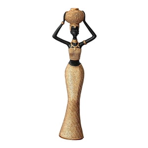 Magideal - Estatua Africana Lady Figura Mujer Negra Escultura Africana Coleccionable Decorativa Resina Artesanal Adecuada Para Estantería Salón Biblioteca Obseq Estilo A