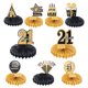 thumbnail image 1 of Decoraciones de centro de mesa para el 21º cumpleaños, suministros para decoración de fiesta de cumpleaños (tono negro + dorado), 1 of 5