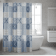 thumbnail image 4 of Cortina De Baño Peva 180x180cm Diseño Patchwork Con Ganchos, 4 of 4
