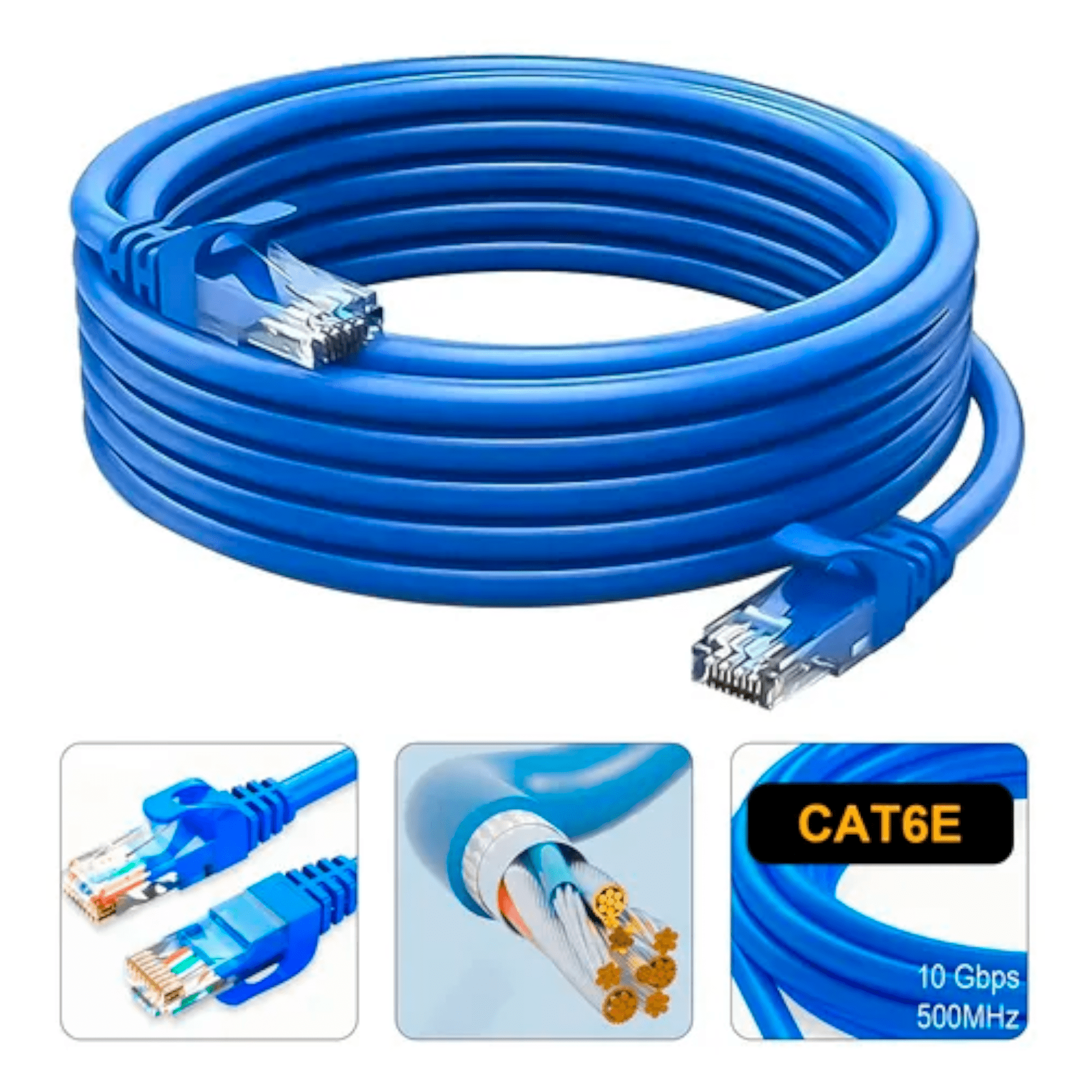 Aspor Cable De Red Utp 10m Cat6e Bobina Alta Transferencia
