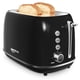 thumbnail image 1 of Tostadora Keenstone Retro de acero inoxidable de 2 rebanadas, color negro, 1 of 6