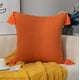 thumbnail image 2 of Pack de 2 Fundas para Cojín de Lino con Pompones 45x45 cm Naranja, 2 of 2