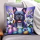 thumbnail image 1 of Bulldog Francés Fundas de almohada de terciopelo con tema, regalos de funda de almohada, decoración para el hogar, cojín de lanzar, regalo de cumpleaños para fans y parejas.30*30cm., 1 of 6
