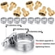 thumbnail image 3 of Kit de reparación de mangueras de jardín de 4 juegos, kit de accesorios de reparación de mangueras de agua de latón macizo, conector hembra-macho para manguera de agua, con 8 abrazaderas de acero inox, 3 of 7