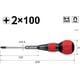 thumbnail image 2 of Destornillador VESSEL 220 Ball Grip +2 x 100 (JIS) magnético de 200 mm, 2 of 7