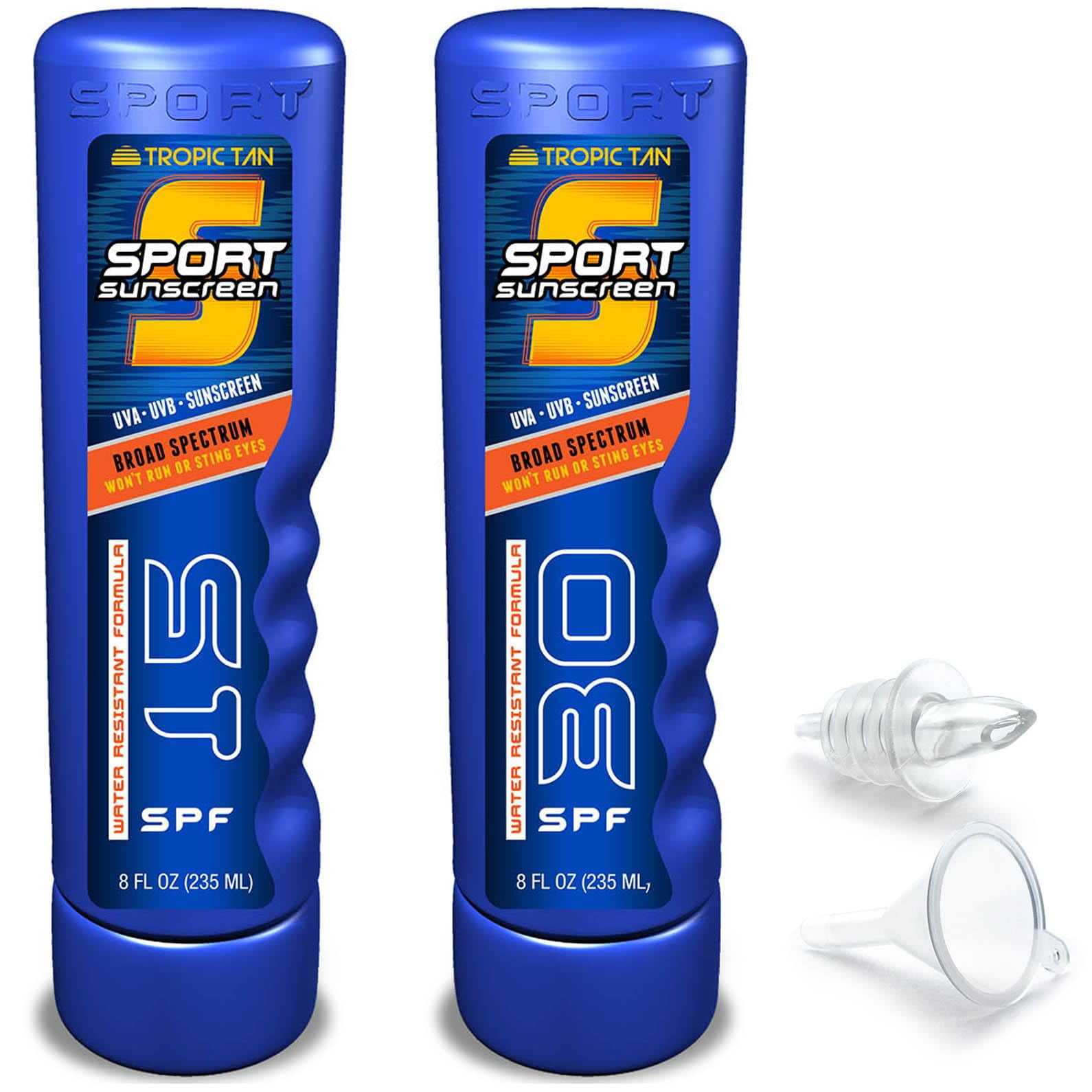 Botella De Protección Solar Gopong Sport, 480 Ml, Paquete De 2 Con Embudo