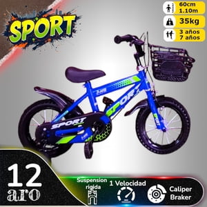 Vipnetwork - Bicicleta Aro 12 Infantil Sport Azul